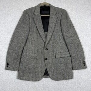 Vintage Harris Tweed Blazer Mens 38 Scottish Wool Herringbone Sport Coat Jacket